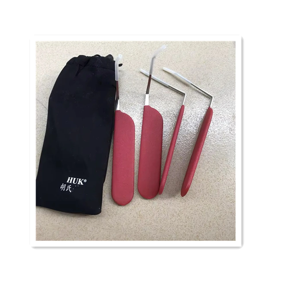 

4PCS/lot HUK hand tools Stainless Steel Auto Locksmith Tool Kit red tools