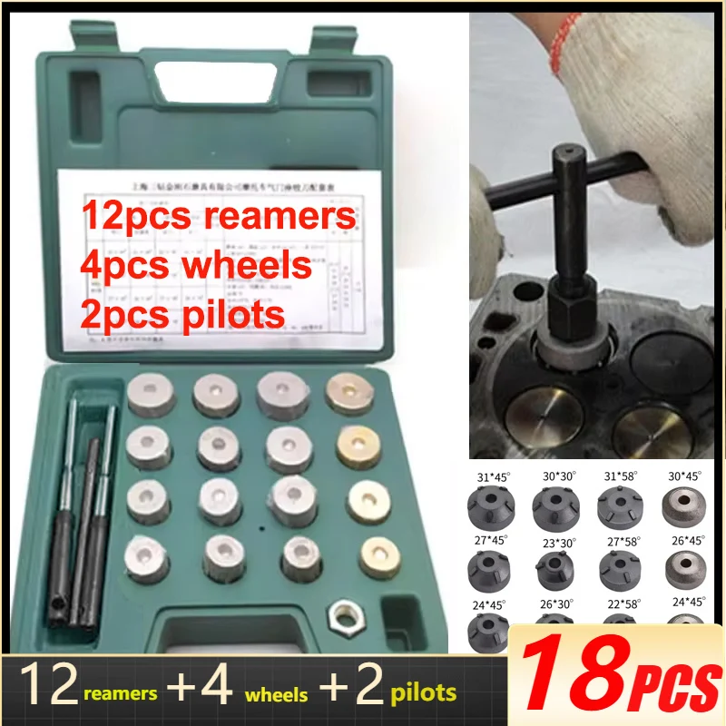 

Whole set Carbide Valve Grinding Wheel Valve Seat Cutter Reamer Head Toolholder kit for Motorcycle Engine Valve Seat Repair