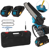 Mini Chainsaw 6 Inch with 2 x 21V Battery, Powerful Electric Small Portable Chainsaw with Automatic Oiler for Easy Pruning