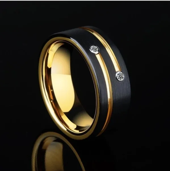 8mm Classic Fashion Engagement Rings for Men Stainless Steel Ring Mens Jewellery Party Anniversary Birthday Gift Accessories