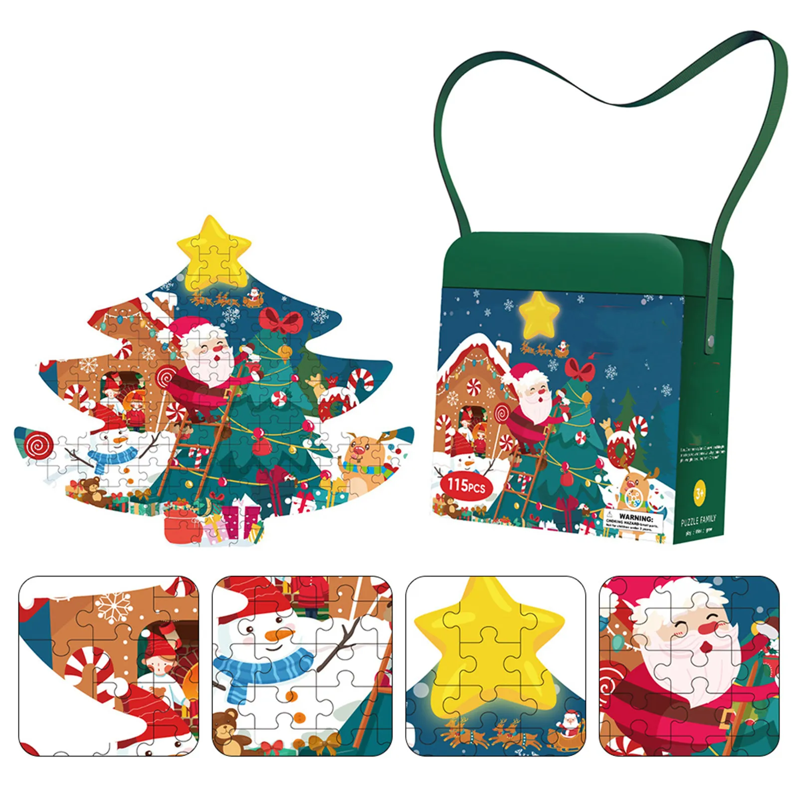 Christmas Jigsaw Puzzles Intelligence Cartoon Toy Educational Xmas Decompression