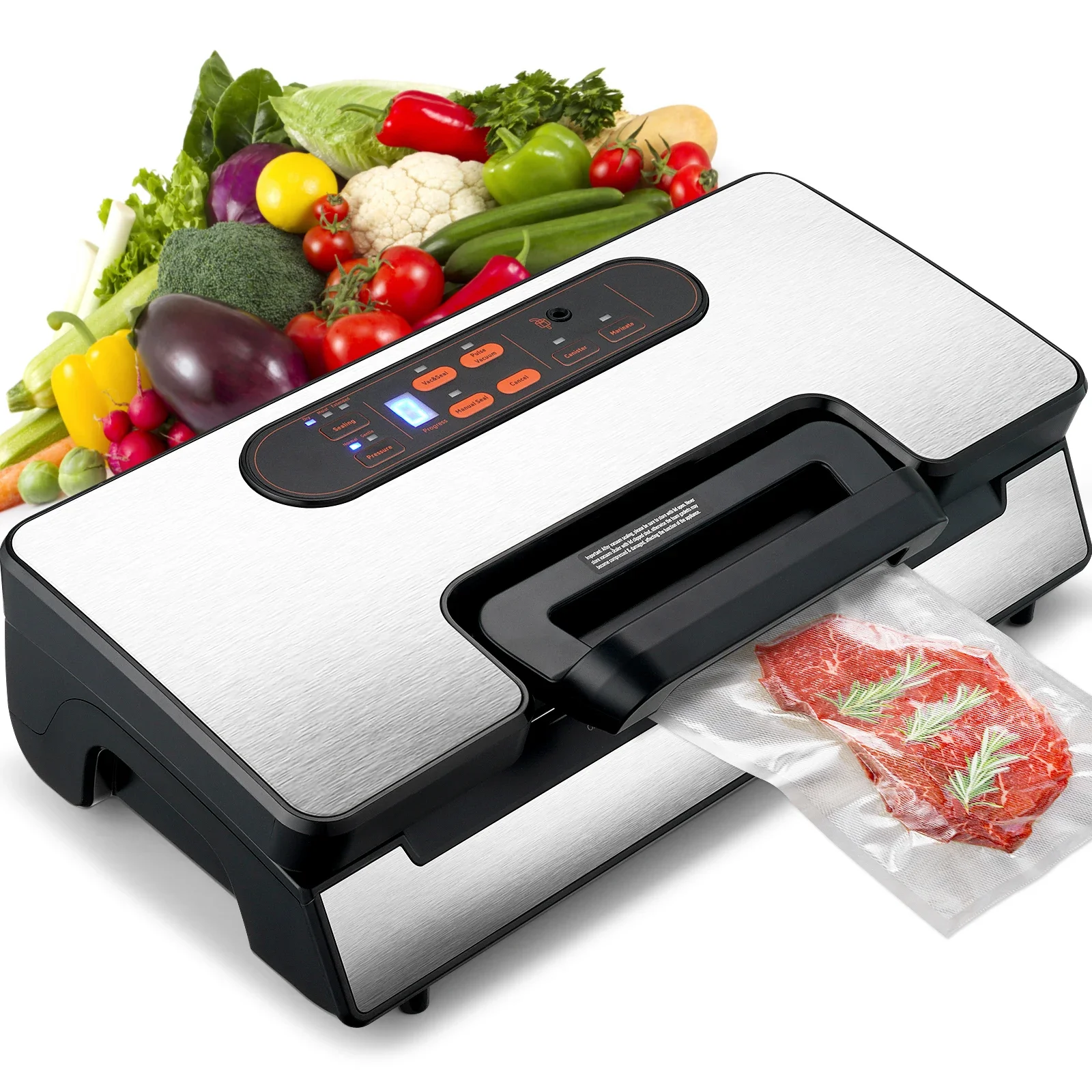 

Vacuum Food Sealing for Household Kitchen 90Kpa 130W Vacuum Sealer Food Packaging Machine with Free 10pcs Vacuum bags