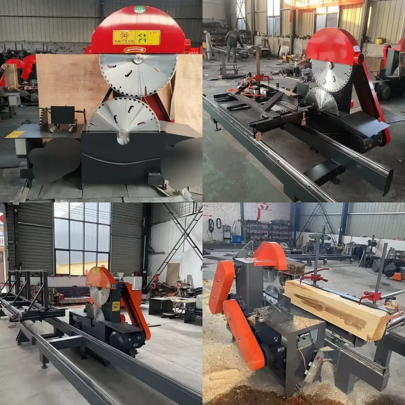 Automatic large round wood push table Multifunctional sawing board saw Woodworking machinery Log cutting machine Small