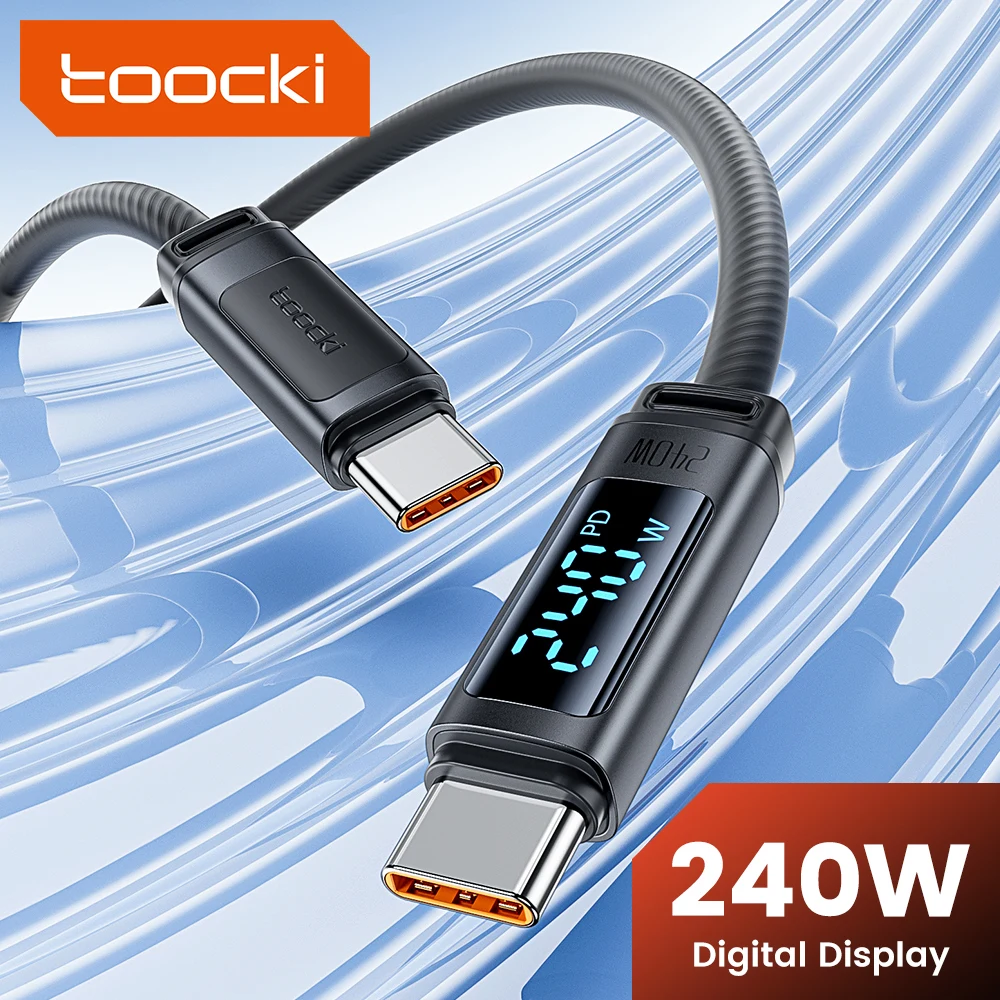 Toocki 240W USB-C-Kabel Typ C Schnellladung PD 3.1 Digitales Display USB-C Silikon-Datenkabel für iPhone16 17 Xiaomi OPPO Macbook