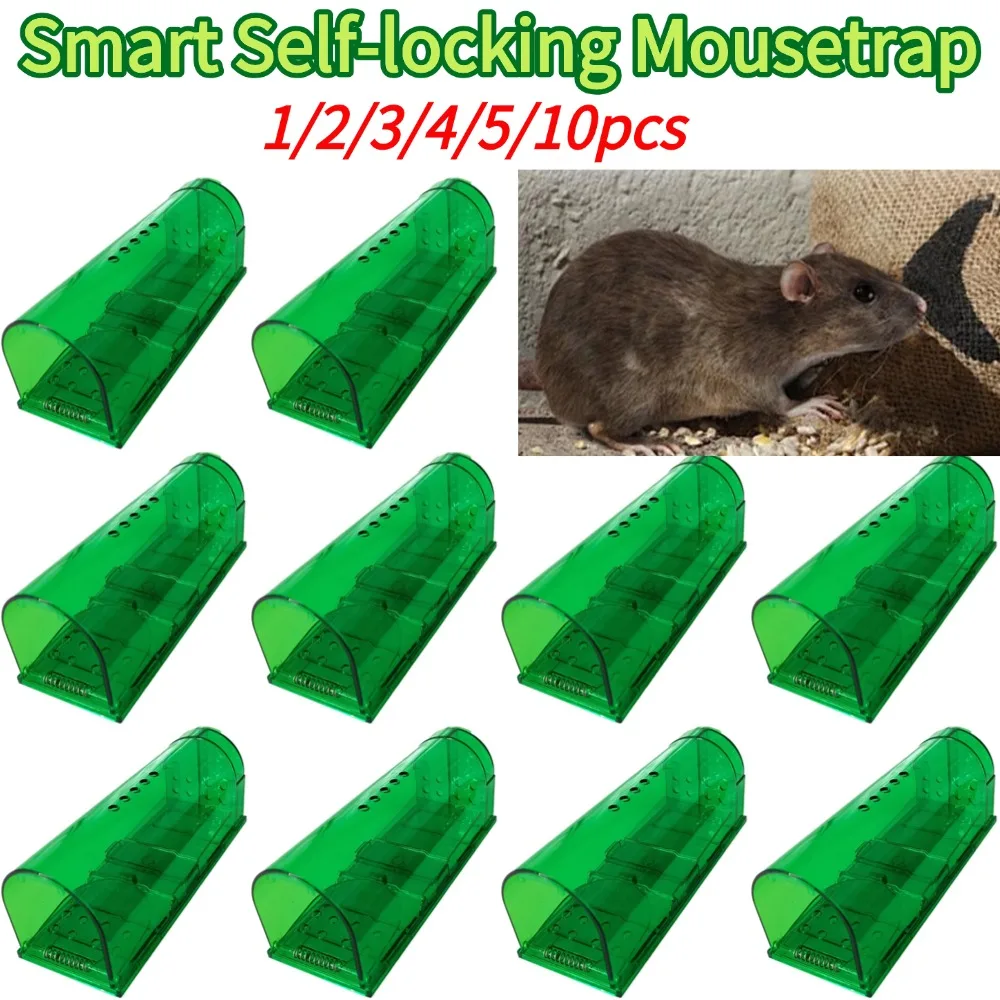 Smart Self-locking Mousetrap Safe Firm Household Mouse Catcher Non Toxic Reusable Easy Setup Quick Catch Rat Trap Rat Cage 1-10p