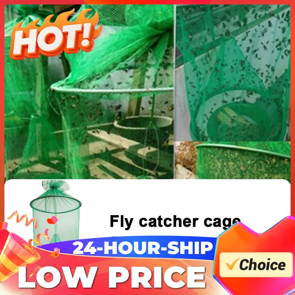 Hanging Flies Net Traps Reusable Folding   Traps Practical Outdoor Fly Catcher  Control Tool for Household Garden