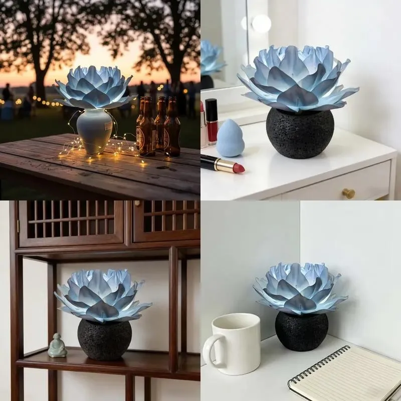 for E Smart Solar Panel Garden Light Peony Indoor/Outdoor IP54 Waterproof Floor Plug-in Warm Landscape Ambient Light