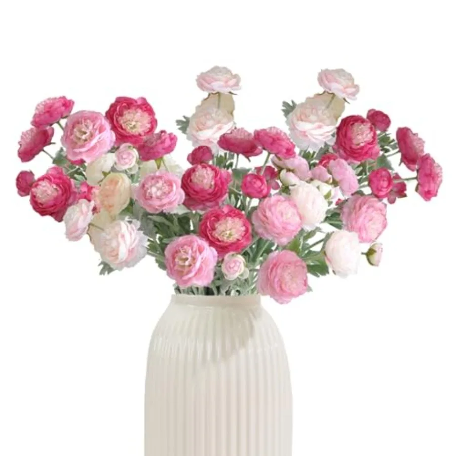 

Artificial Flowers Silk Peony Pink Flowers Combo Rose Red Silk Flowers Bouquet 20Pcs 60Heads Fake Peonies for Faux Floral Arran