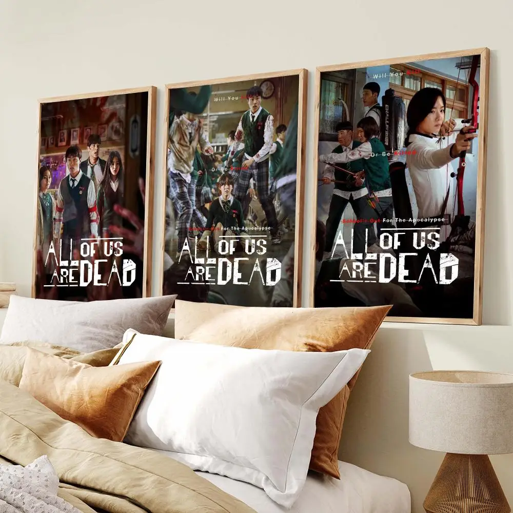 Zombie Survival Series O-Of Us Are Dead Poster Modern Minimalist Wall Art Prints Poster Home Decor Interior Bedroom Living Room