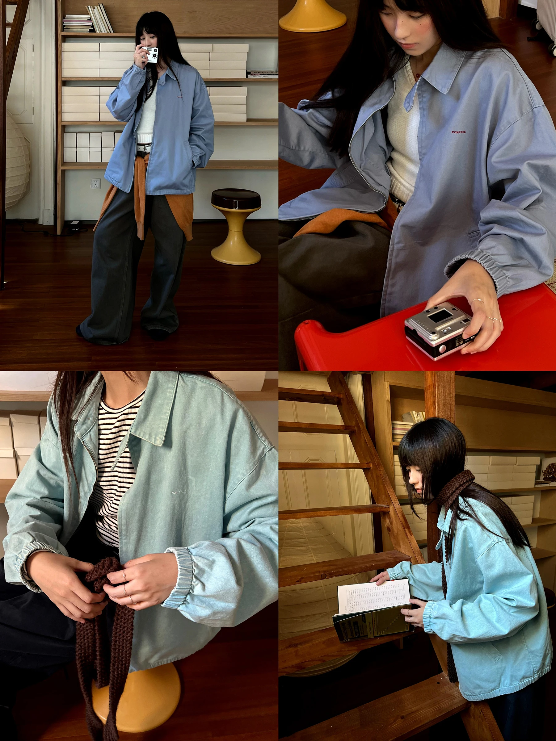 

Retro Casual Workwear Jaet Women's Autumn 2025 New Design Sensation Small American Chic Outerwear Straight Cut Cotton Long ...