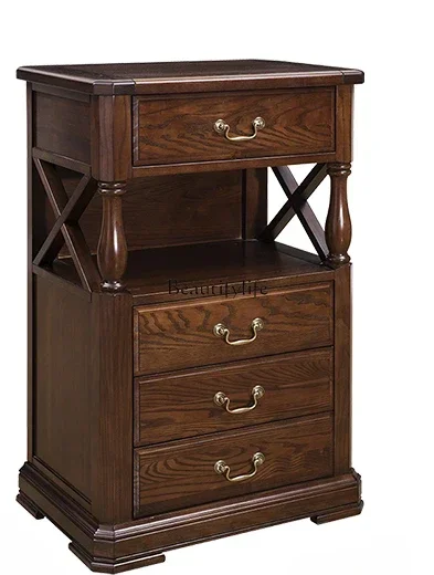 

Solid Wood Four Buckets Bedroom Living Room Ash Storage Drawer Storage Cabinet