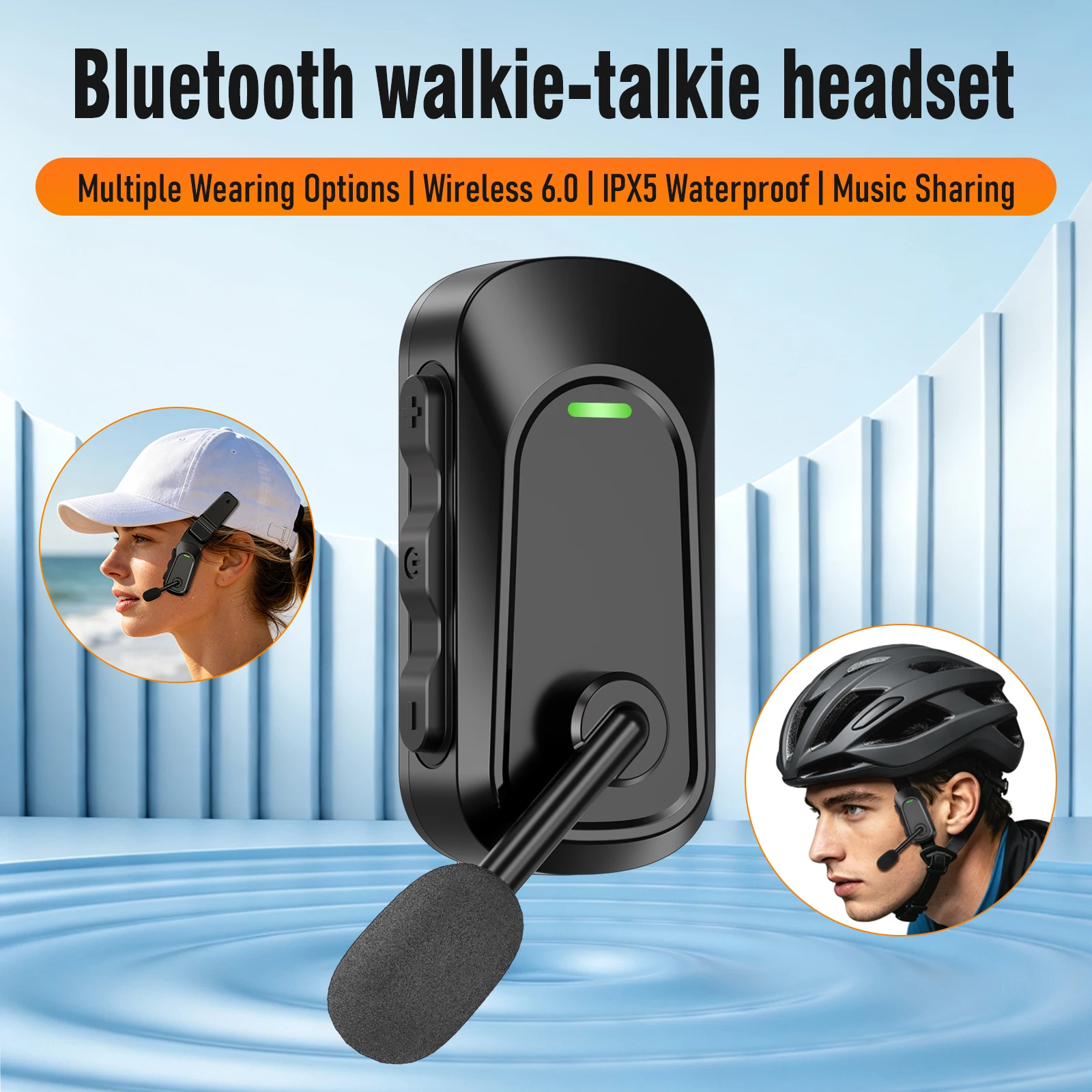 C11 Bluetooth Walkie-talkie Headset IPX5 Waterproof Multple Wearing Options Wireless 6.0 For Outdoor Running Climbing Cycling