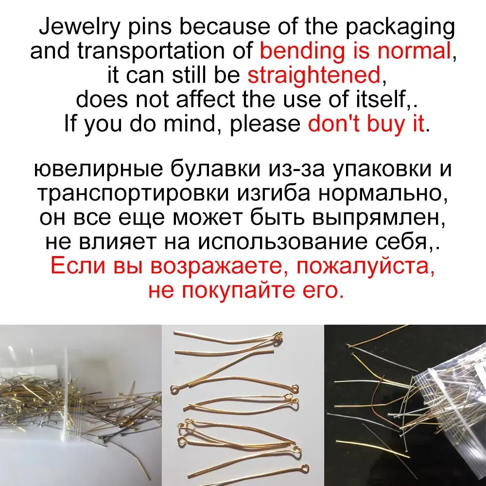 300Pcs Gold Color White K 9 Shaped Eye's Pin Flat Head Pins for Jewelry Making Earring repair Accessories DIY 20 30 35 40 50mm image 5