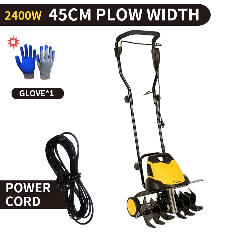 Electric tiller small household micro tiller vegetable field greenhouse soil turning artifact agricultural micro rotary tiller