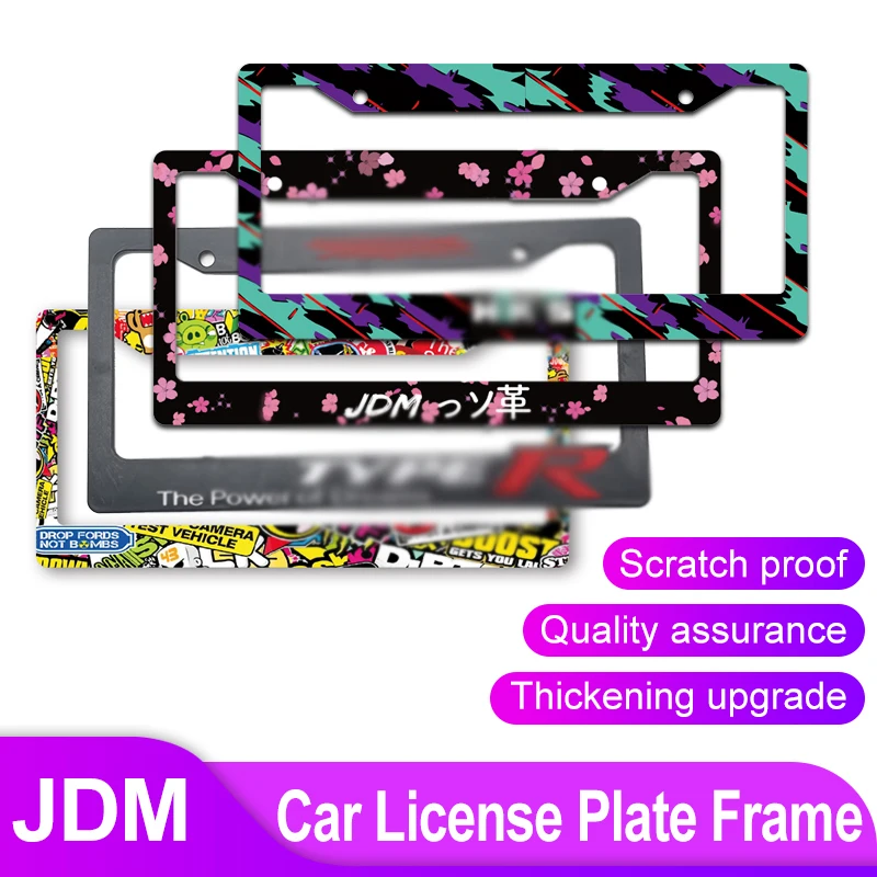 1PCS ABS US Car License Plate Frame Cover Jdm Bride Mugen Number Plate Holder Car Accessories