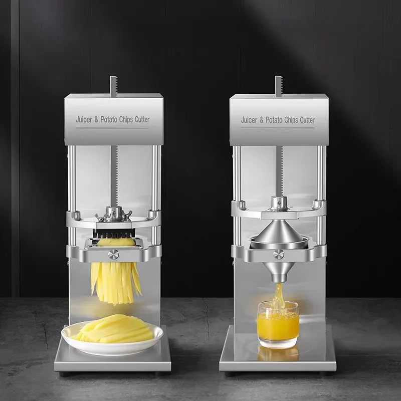 110V/220V Juicer & Cutter Combo, Electric French Fry Slicer, 7/9/13MM Automatic Carrot Cutter, Multifunctional Juicer