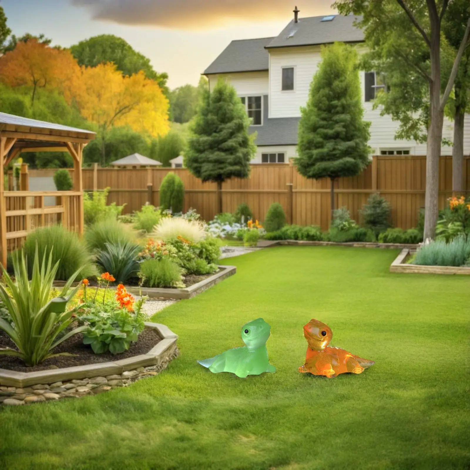 60Pcs Resin Lizard Garden Statue Lizard Decoration for Outdoor Yard Indoor Mini Landscape Night Ambiance Enchanting