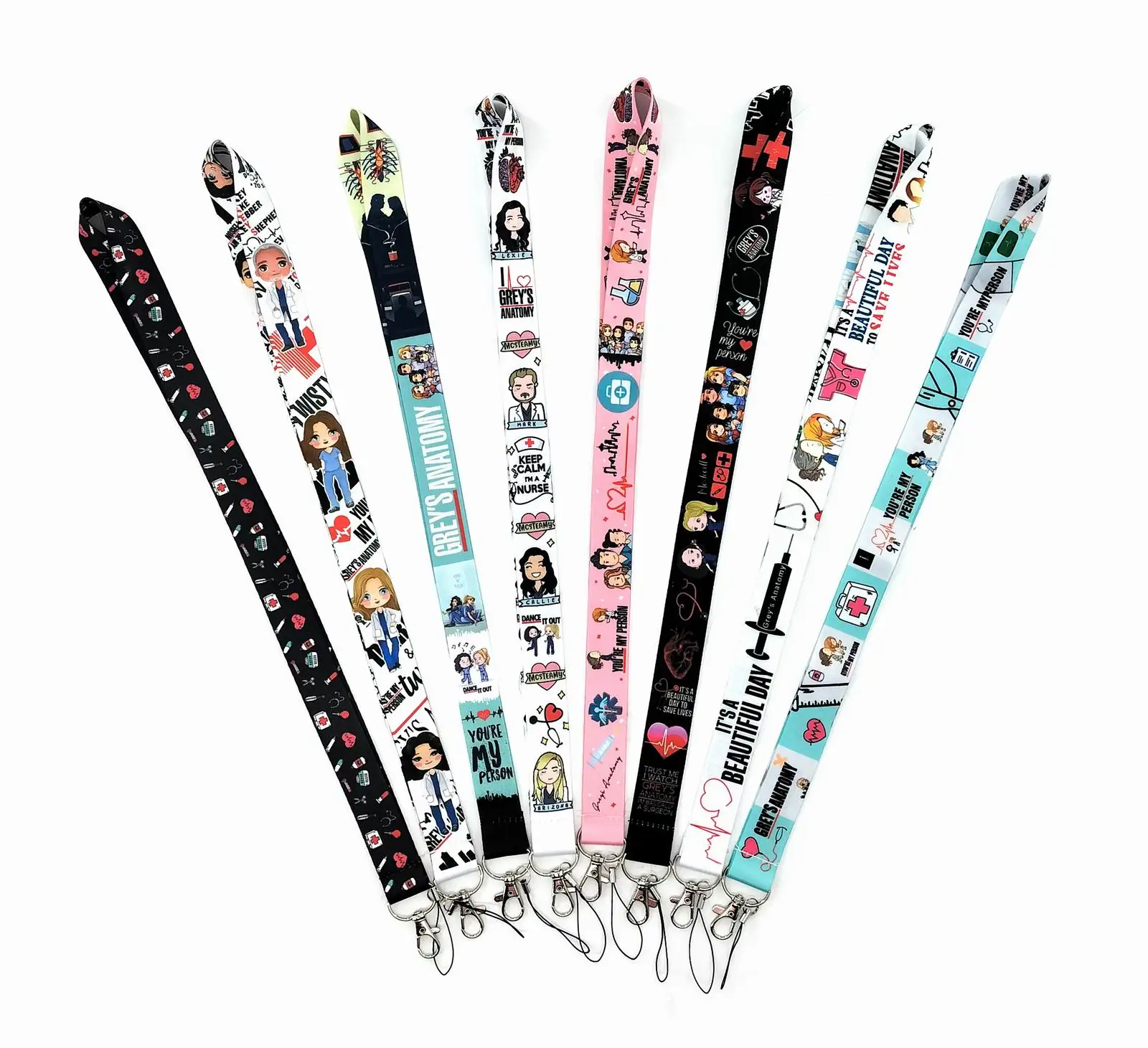 Wholesale New 20pcs Nurse Doctors Neck Strap Lanyards Badge Holder Rope Pendant Key Chain Accessorie Gift