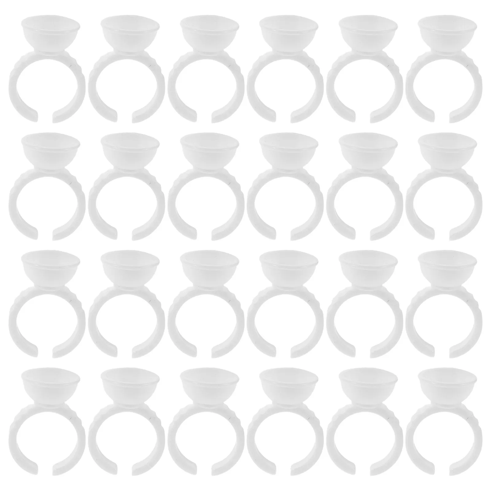 

500 шт. белых пластиковых кольцевых стаканчиков без разделителей, одинарные стаканчики для тату-чернил, клея для ресниц, держатели для пигментов, принадлежности для наращивания ресниц