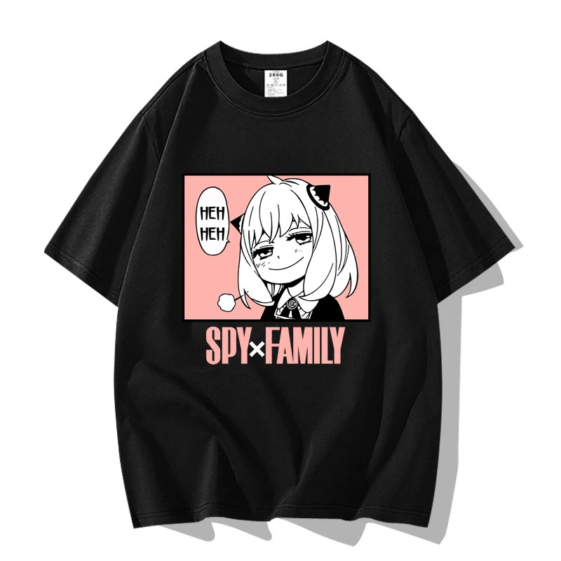 مينيسو جاسوس X الأسرة انمي ياباني أنيا فورجر جرافيك طباعة تي شيرت الشارع الشهير الرجال النساء موضة قصيرة الأكمام حجم كبير للجنسين #4