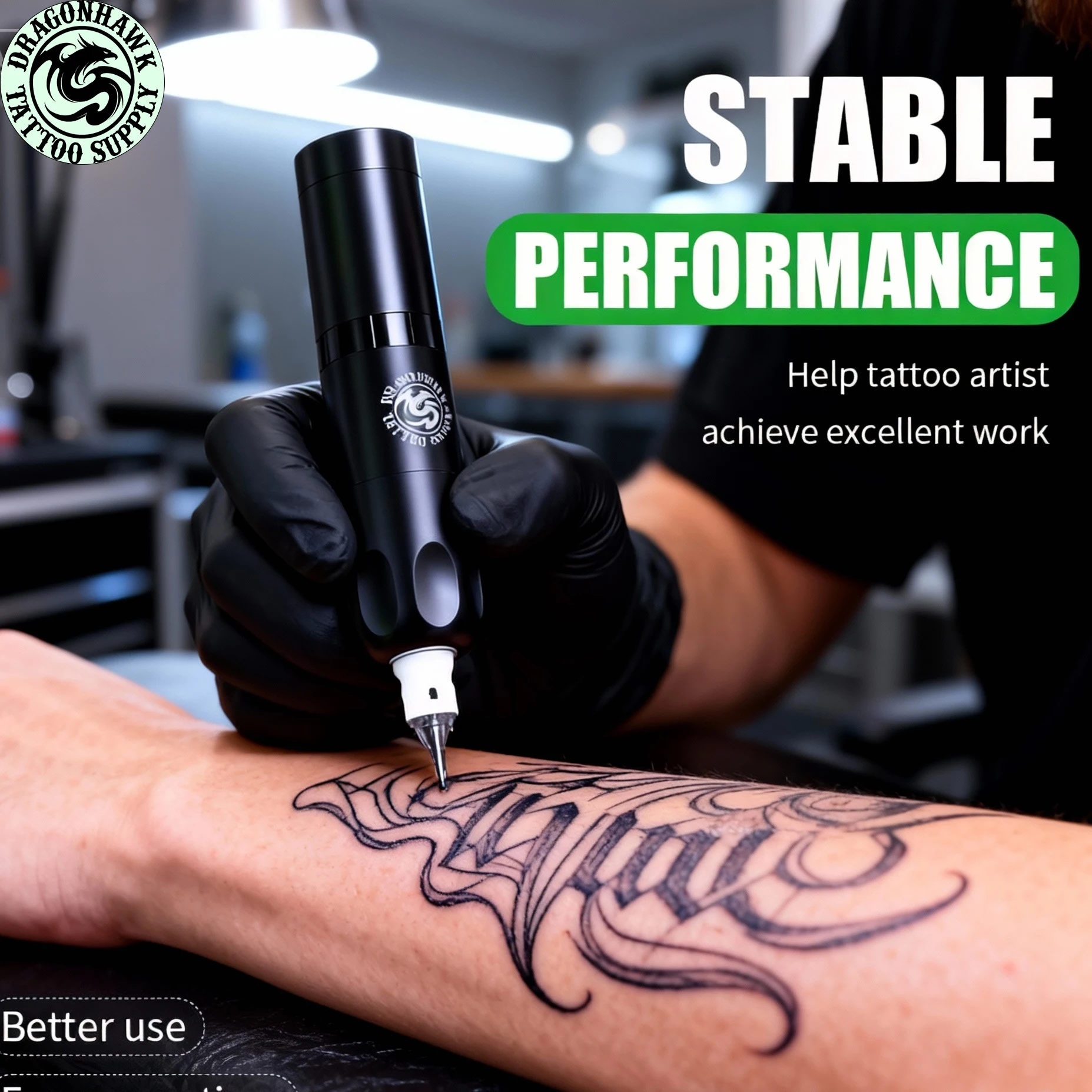 Dragonhawk X20 Wireless Tattoo Machine 3.5mm Stroke Portable High