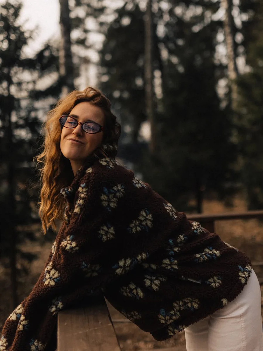 Blubelle الخريف الشتاء المرأة شيربا الأزهار هوديس نصف البريدي نمط فضفاض صالح الدافئة أنيق جديد البلوز #6