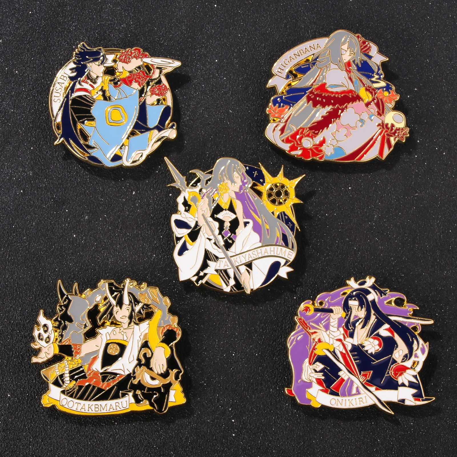 Game Onmyoji Character Brooch QinGming Enamel Badge Lapel Pin Cosplay Props Metal Brooches for Women Men Jewelry Accessories