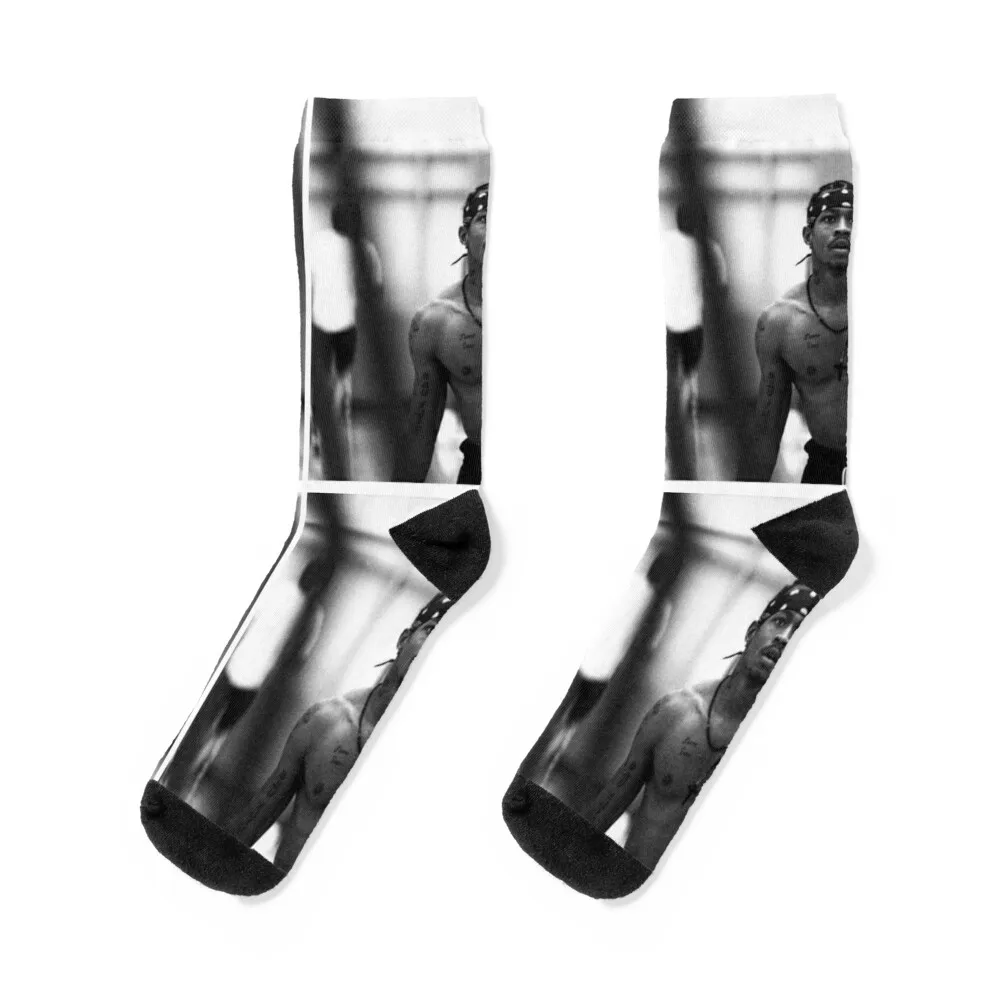 

Allen Iverson - Black / White Socks halloween golf winter gifts man Male Socks Women's