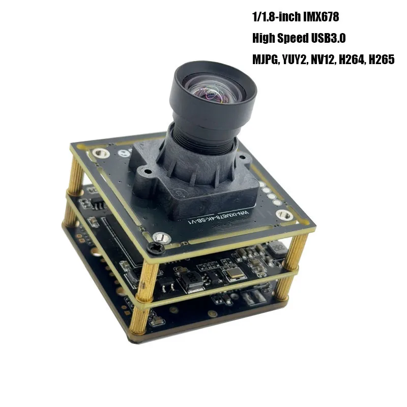 4K 8MP HD 1/1,8 Zoll IMX678 60 FPS USB3.0 Kameramodul Typ-C 0,01 Lux Scan-Automat MJPG, YUY2, NV12, H264, H265