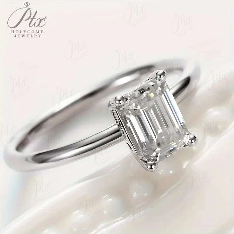 

Настраиваемое обручальное кольцо изумрудной огранки - 1CT 5CT VVS1 Изысканное кольцо с муассанитом на юбилей и помолвку