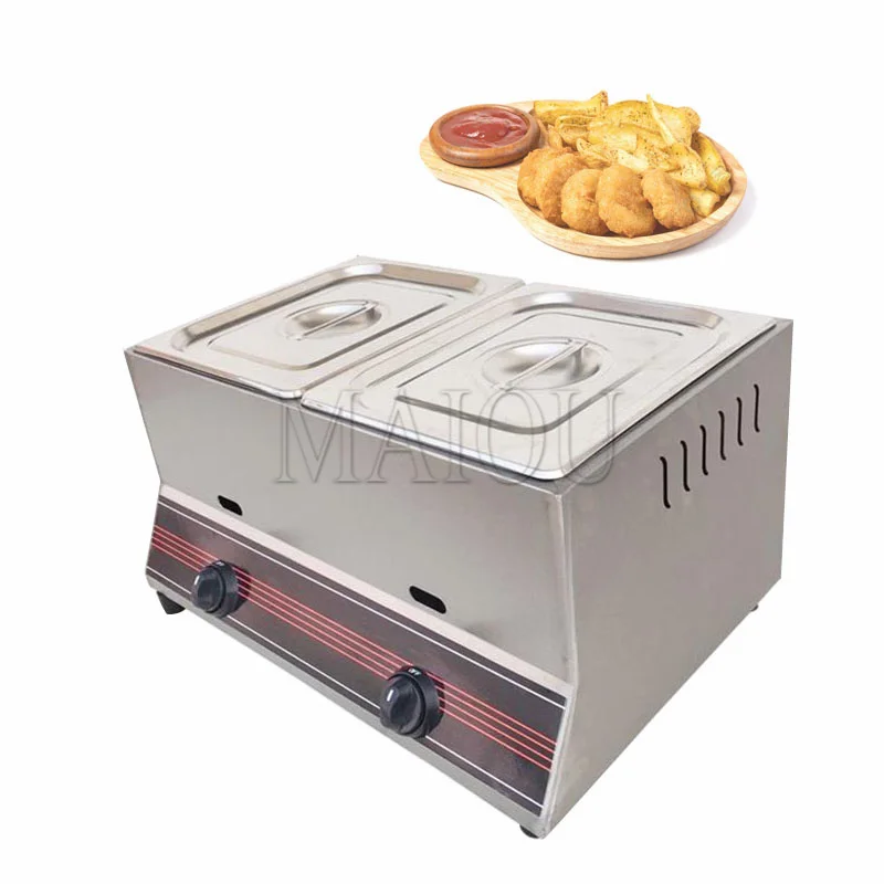 

Double-Cylinder Gas Fryer Commercial Gas Stainless Steel Double-Boiler Fryer French Fries Machine Chicken Wishbone