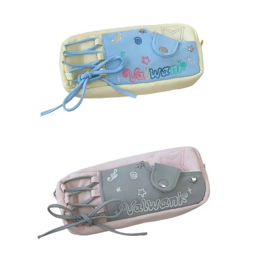 Pencil Case Korean Stationery Bag Desktop Storage Large Capacity Large Ins Pen Bag Cosmetics/Card/Pens Canvas Cloth