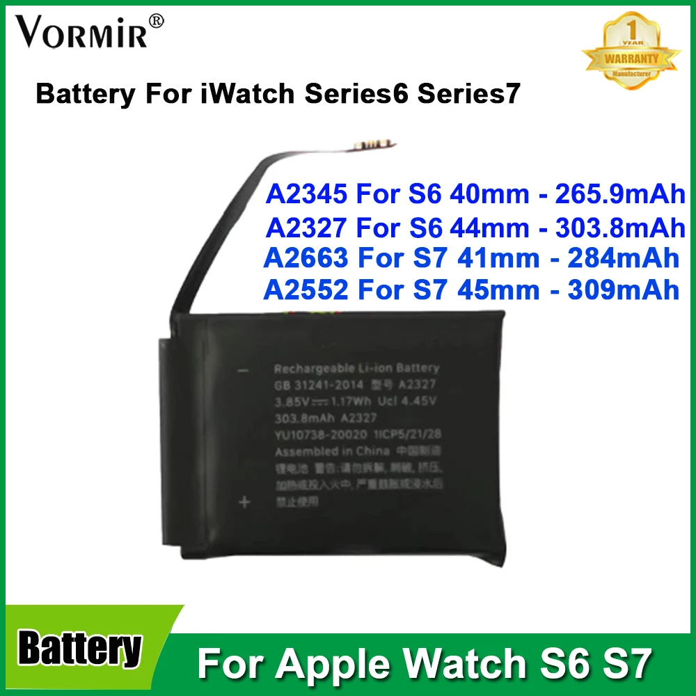 

Vormir Top Battery For Apple Watch Series 6 40mm 44mm Battery Replacement For iWatch Series 7 41mm 45mm Watch Repair Parts