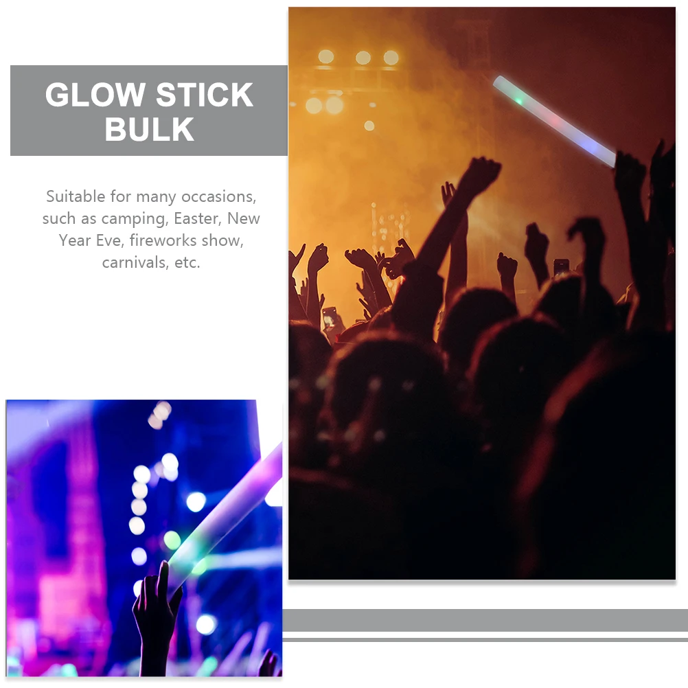 

5pcs LED Glow Sticks Luminous Sponge Toys Bulk Stick Bulk Supplies Wedding Favor Concert Accessories