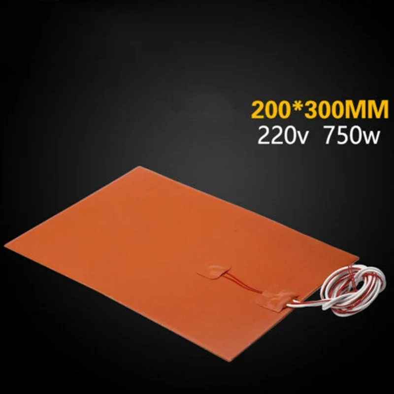 220v 750w 3D Printer Heater Pad Silica Gel Rubber Heater 200mm*300mm Silicone Rubber For Heating Bed Of 3D Printer Heater Pad