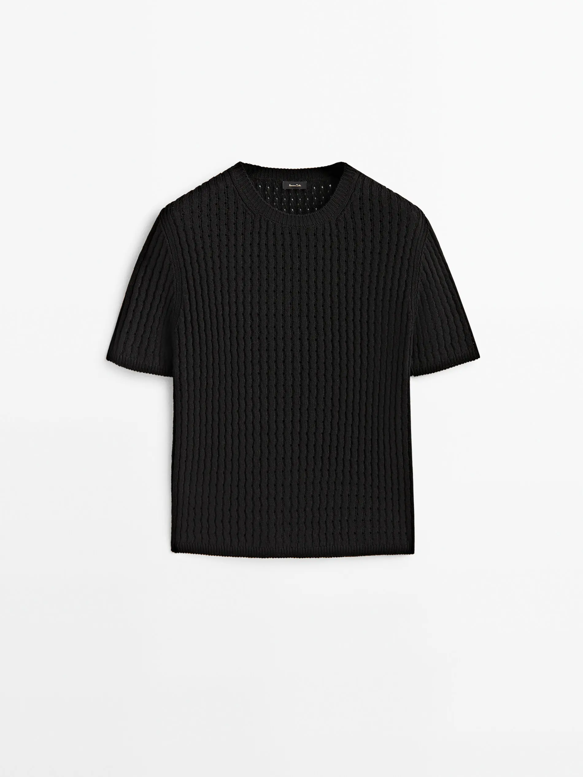 Ethereal MD 2025 massidutti nuovo stile estivo di T-shirt lavorata a maglia scavata a maniche corte nera casual e alla moda da donna