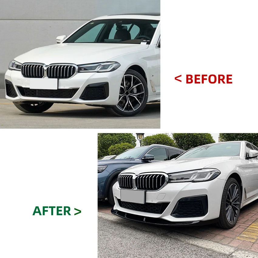 For BMW 5 Series G30 M Sport LCI 540i 2021+ Car Front Bumper Lip Body Kit Spoiler Splitter Bumper Canard Lip Guard Accessories