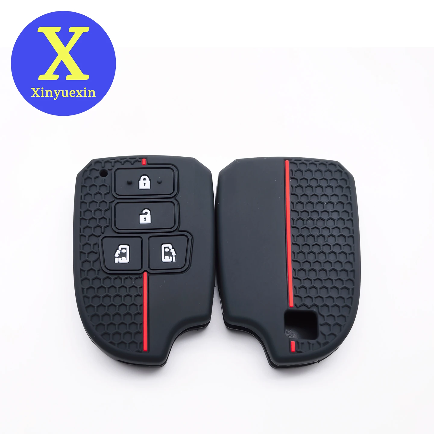 Xinyuexin Silicone Remote Key Case for Toyota Vios X Yaris Hiace 4 Button Smart Key Shell Cover Holder Car Accessories 2 Pcs/lot