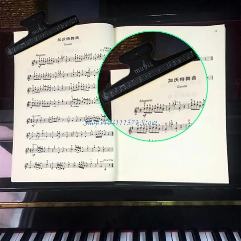 

P9FC Sheet Music Clip Colors Plastic Music Book Page Note Clamp Piano Holder Music Score Fixed Spring Clip Musical Instrument