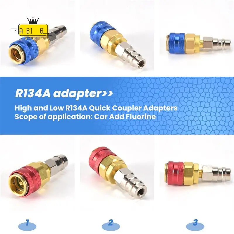 

ABIB-адаптер расширения с высокой и низкой стороны R134A, адаптер быстрого разъема Freon, аксессуары для автомобильного кондиционера для Ford F