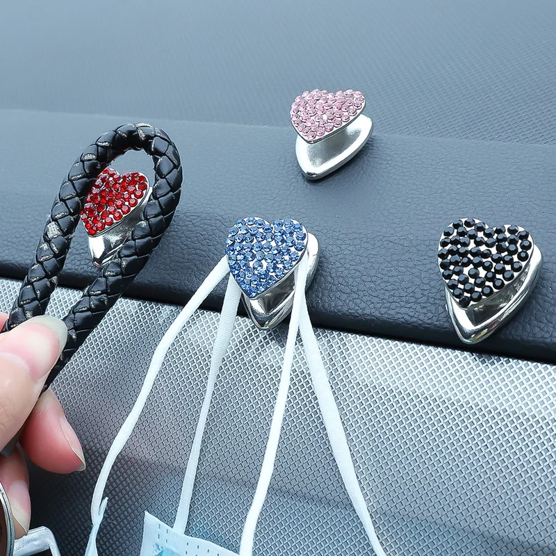 

Car Hook Auto Home Dual-use Diamond Mini Holder Seat Back Multi-functional Paste Hooks Clip for Umbrellas Keys Shopping Bags Cup
