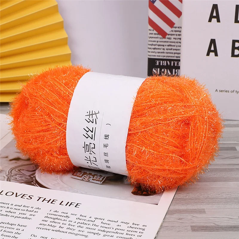 A59E-غزل زجاجي DIY دمية منسوجة يدويًا غزل ذهبي مضفر غزل مشرق