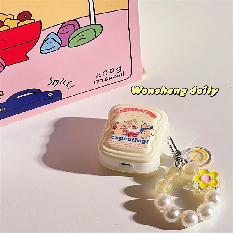 Oortelefoon Case Voor Airpods Pro Leuke Grappige Cartoon Beer Hoofdtelefoon Gevallen Voor Airpods 1 2 3 Imd Headset Bescherm Cover met Hanger