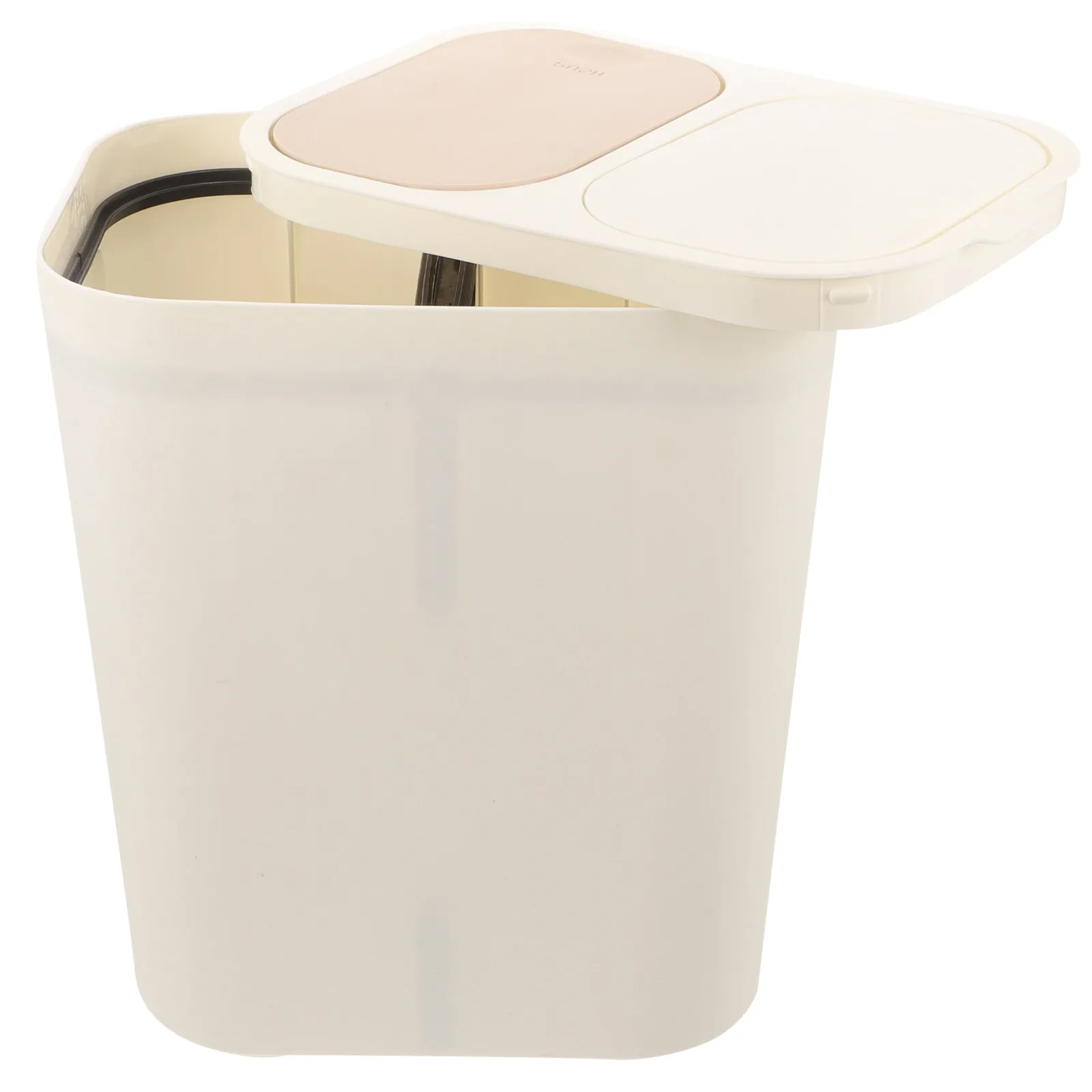 

1 шт. Двухслойная пластиковая мусорная корзина для дома с широким отверстием и кнопочной крышкой, для сухого и влажного мусора, для кухни, офиса, спальни