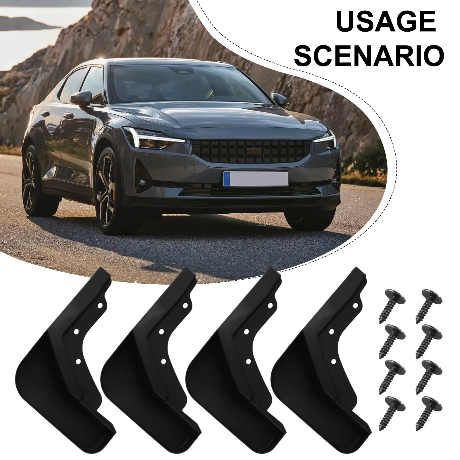 Mud Flaps Splash Guards  4PcsSet Fender Cover for Polestar 2 20212023  Easy to Use  ABS Material  Precision Parameters Design