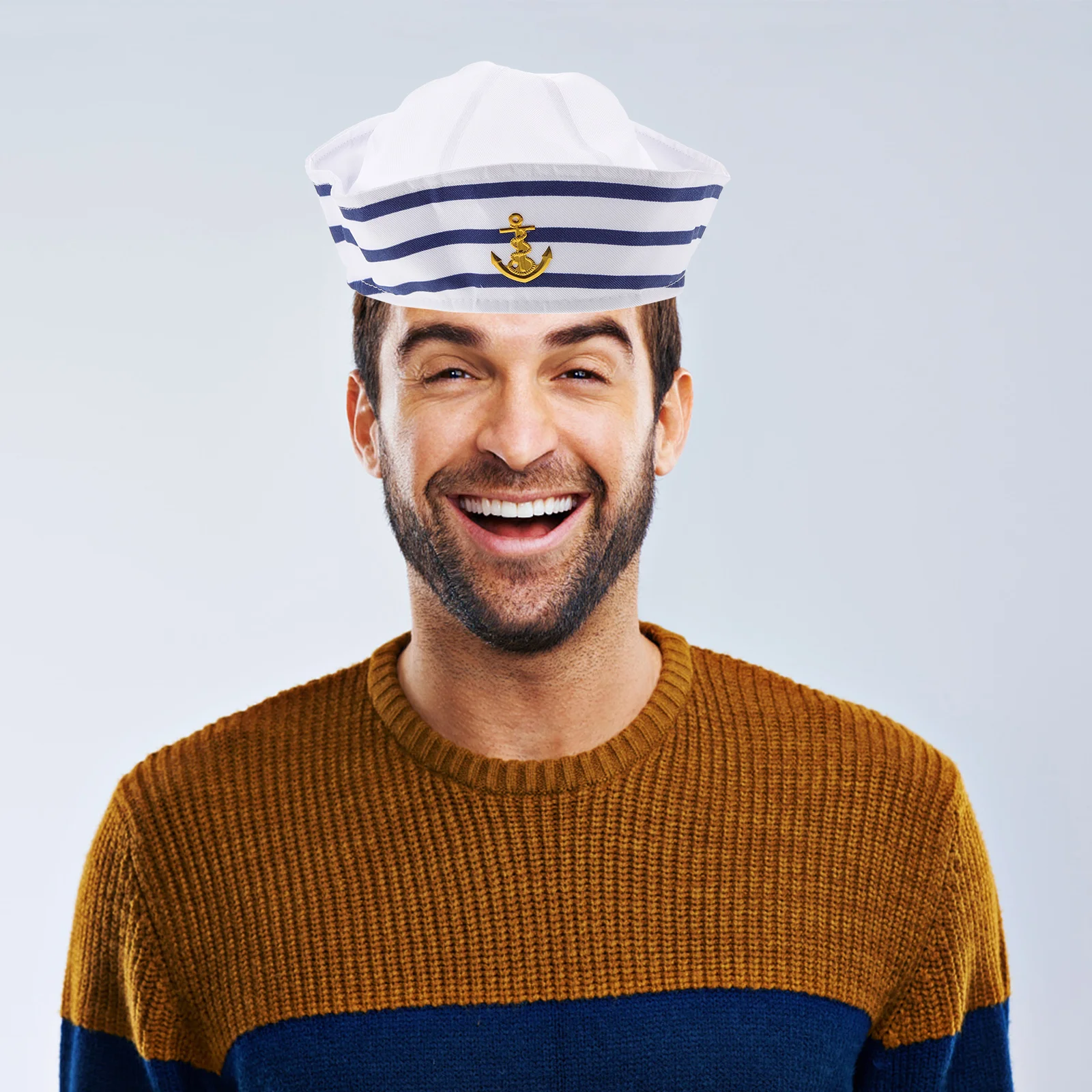 2 個布キャプテン帽子セーラー帽子調節可能なシックなパーティーコスプレボートコスチューム帽子男性女性ファッションアクセサリー