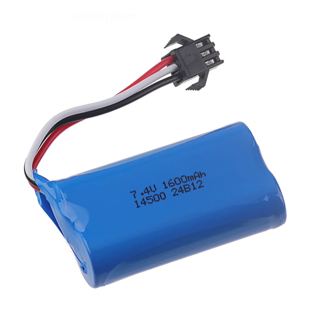 14500 7.4V Battery For Electric Toys Water Bullet Gun Spare Parts 7.4V 1600mah Li-ion Battery and USB Charger For RC Toys Cars