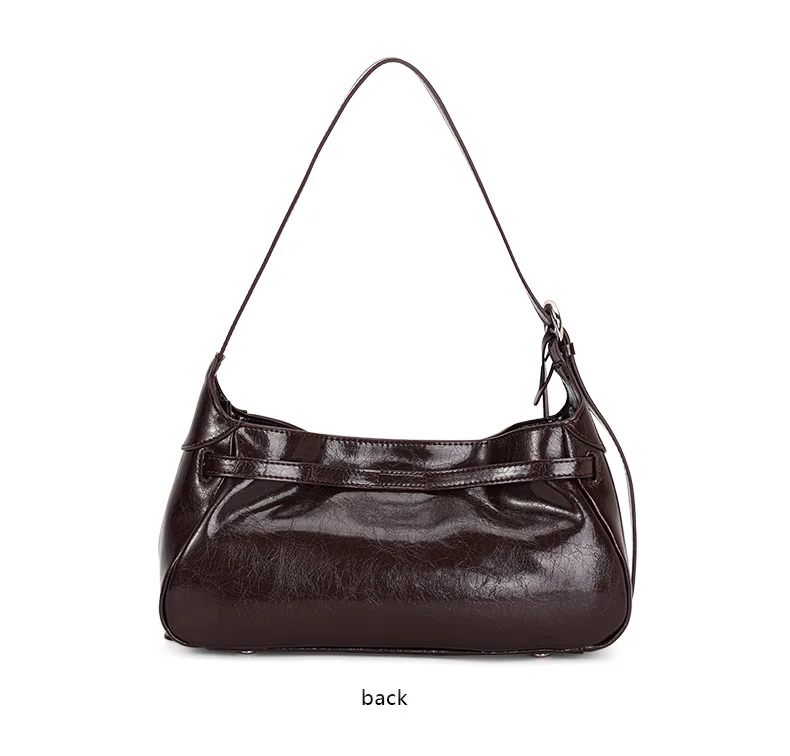 Aidrani Damen-Schultertasche aus echtem Rindsleder mit Anhänger, geräumige Crossbody-Reisetasche im Hobo-Stil – Detail 13