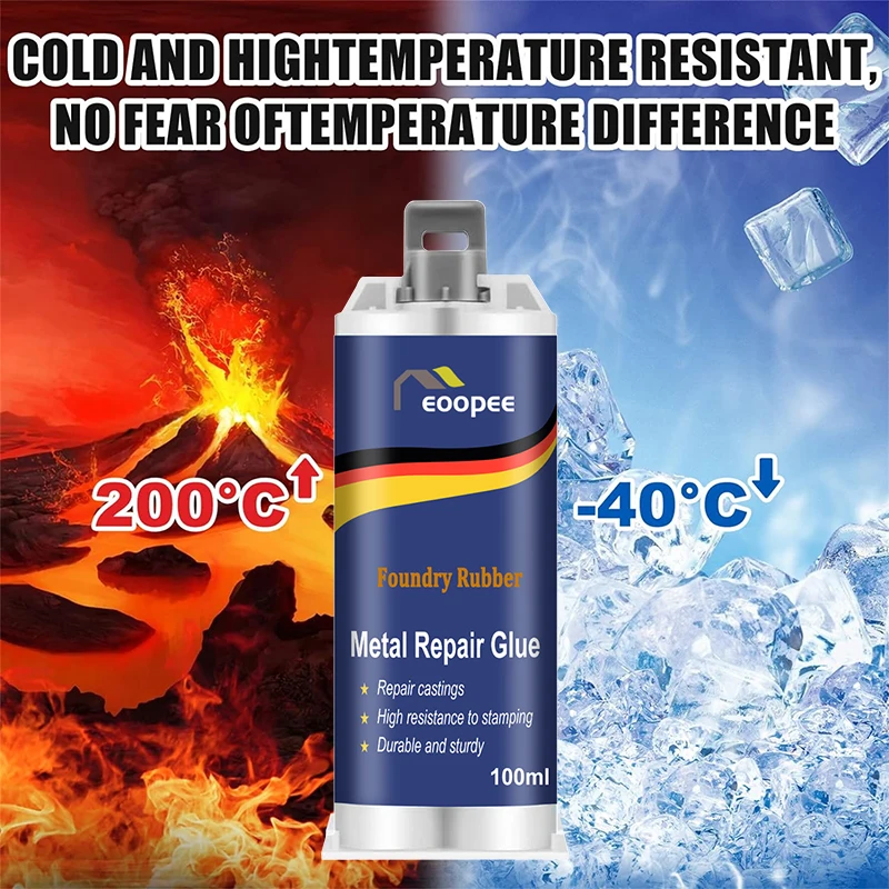 Metal Repair Paste Casting Repair Glue AB High Strength Repairing Adhesive Heat Resistance Cold Weld Industrial Repair Agent