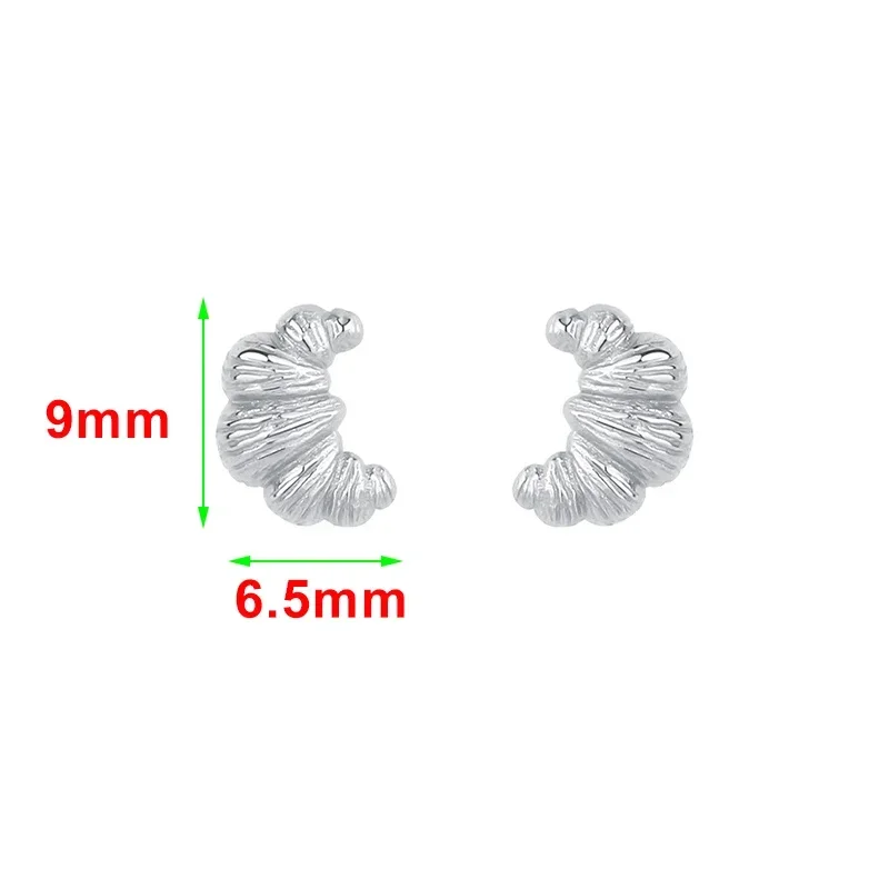 SOFTPIG Real 925 Sterling Silver Croissant Mini 18K Stud Earrings for Women Trendy Fine Jewelry Geometric Minimalist Accessories